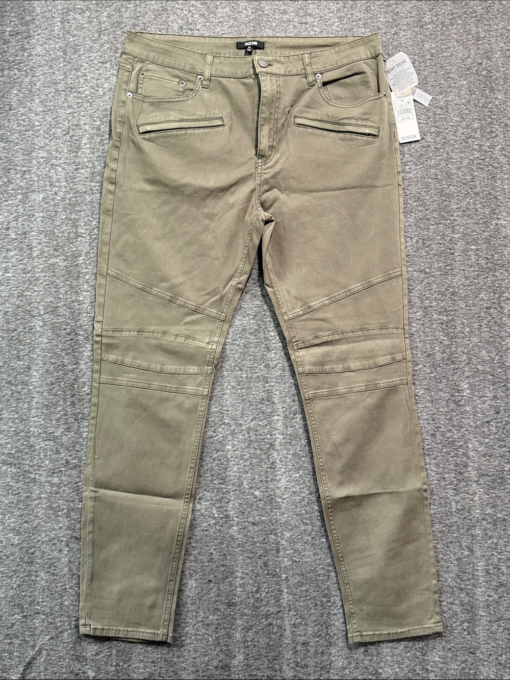 JACKSON Olive Green Straight-Leg Pants Size 36 NWT